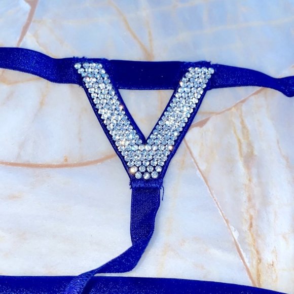 New VS VERY SEXY Bombshell Shine V-string Panty Purple Shine crystal band - Picture 11 of 12